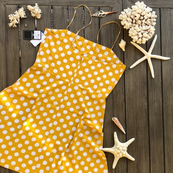 Volcom Retro Yellow Polka Dot Dress - Picture 16 of 16